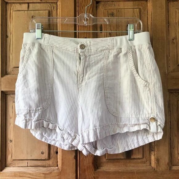 Carve Designs Womens Size 8 Linen Blend Subtle Stripe Shorts Crean Casual Summer - Picture 1 of 10